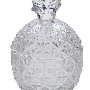 Celebrations Mikasa Crystal Pineapple Covered 5.5" Trinket Box Candy Bowl & Lid